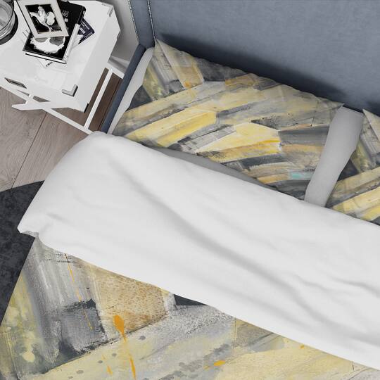 Designart 'Geometric Beige Glacier' Geometric Bedding Set - Duvet Cover & Shams